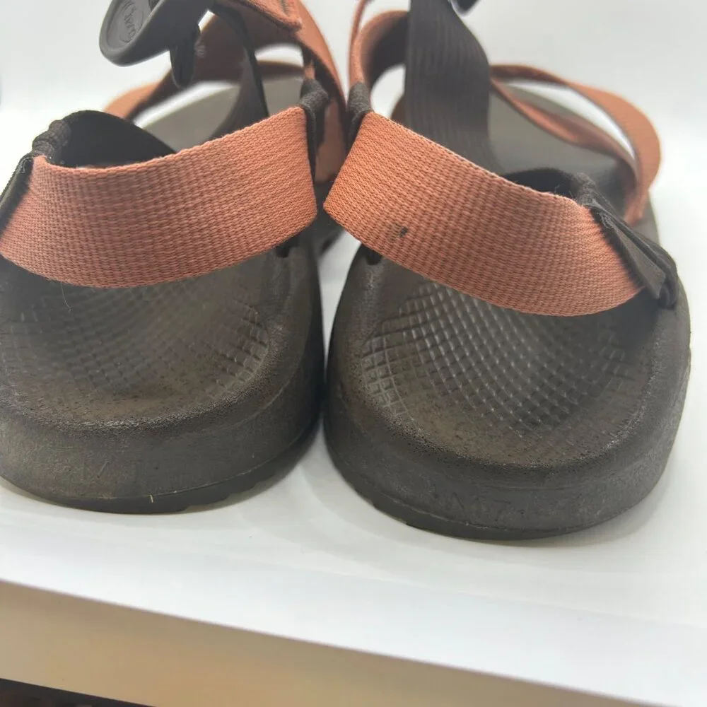 Chaco's orange brown strappy outdoor walking sandal M7